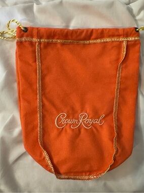 Crown Royal Peach Orange 9” Drawstring Bag